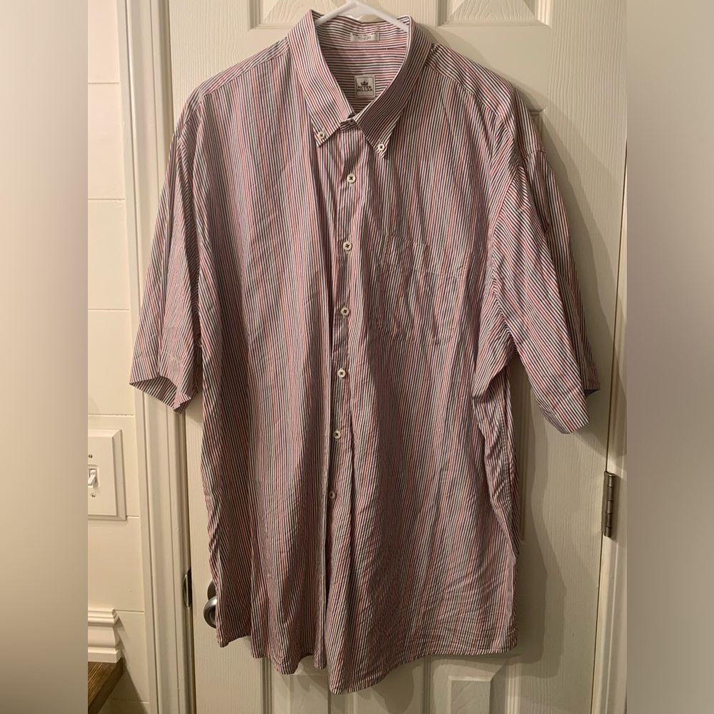 Peter Millar Shirt Mens Large Multicolor Plaid Button Up Short Sleeve Casual